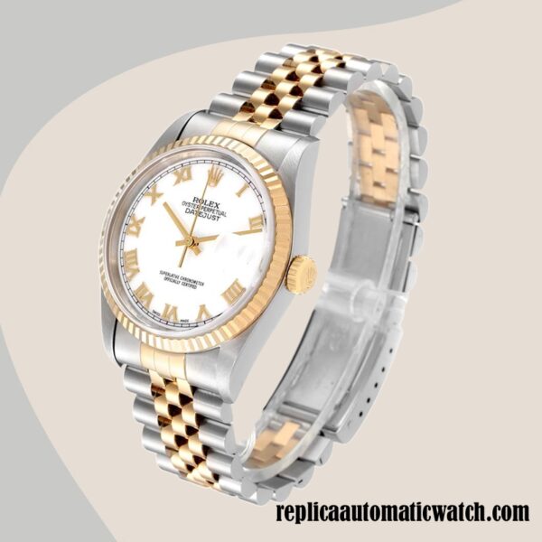 replica automatic Rolex Datejust Men's Rolex Calibre 2836/2813 16233WRJ Black Dial 12mm - Image 3