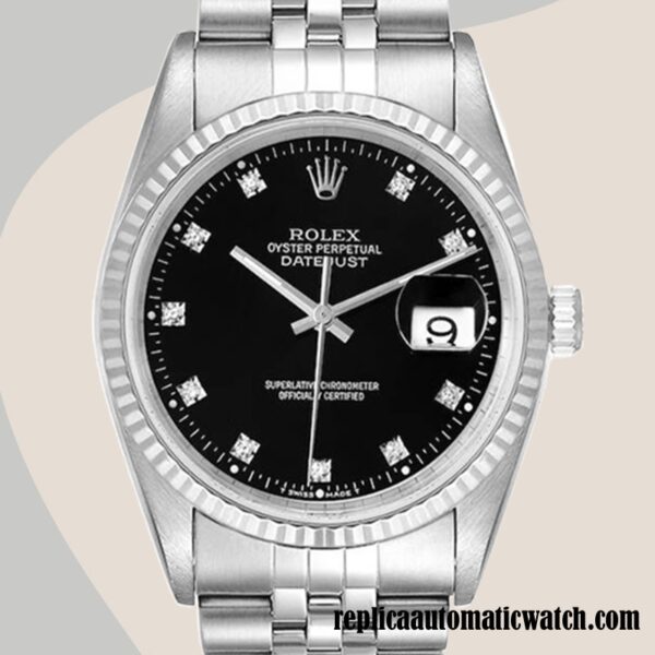 replica automatic Rolex Datejust 16234BKDJ Men's Rolex Calibre 2836/2813 Silver-tone