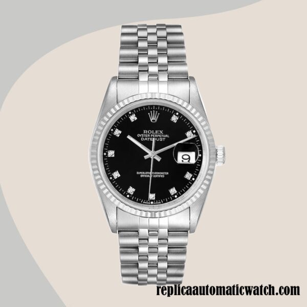 replica automatic Rolex Datejust 16234BKDJ Men's Rolex Calibre 2836/2813 Silver-tone - Image 2
