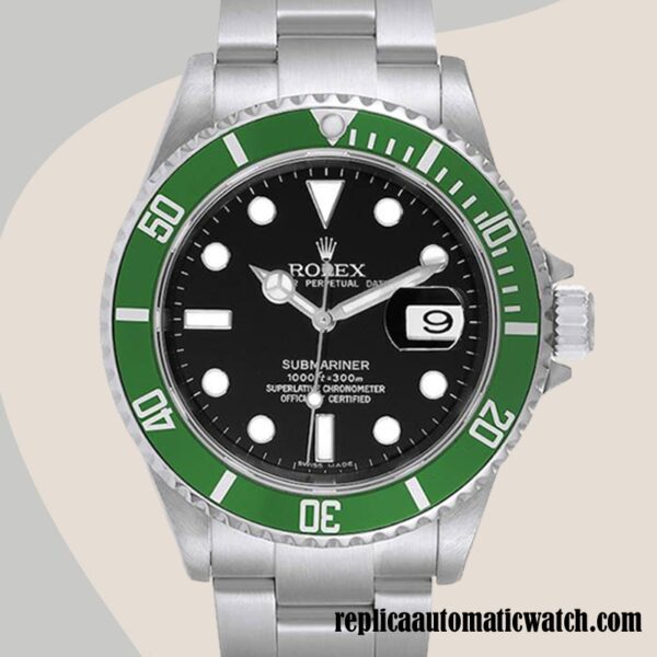 replica automatic Rolex Submariner Men's 16610LV Rolex Calibre 2836/2813 Silver-tone