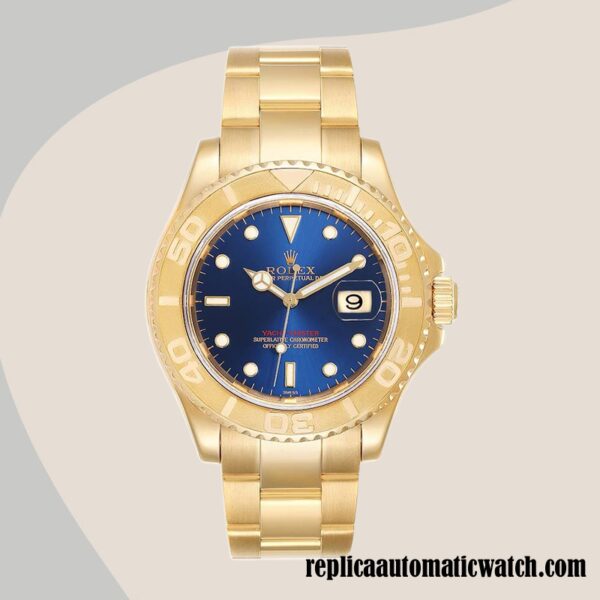 replica automatic Rolex Yacht-master 16628BLSO Rolex Calibre 2836/2813 Men's Gold-tone Automatic - Image 2