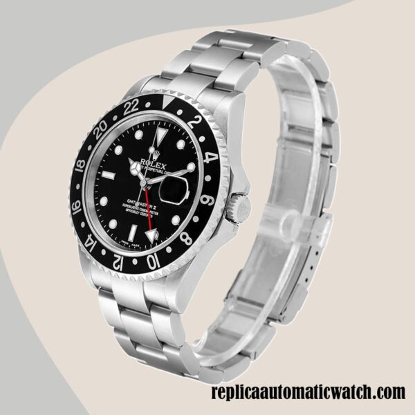 replica automatic Rolex Gmt Master Ii Men's 16710BKSO Rolex Calibre 2836/2813 Black Dial - Image 3