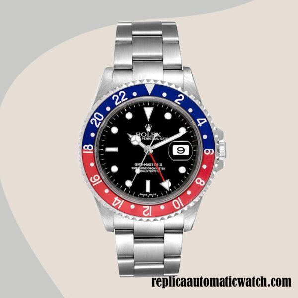 replica automatic Rolex Gmt Master Ii Rolex Calibre 2836/2813 Men's 16710PEPSI Black Dial - Image 2
