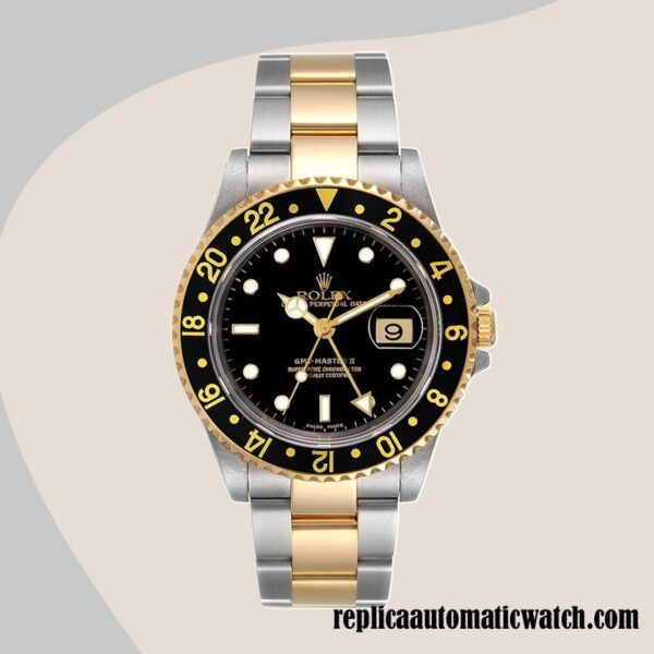 replica automatic Rolex Gmt Master 16713BKSO Asian Movement Men's Automatic Black Dial - Image 2
