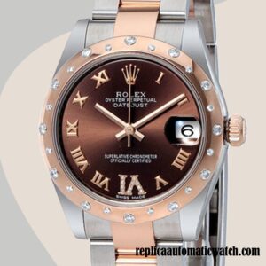 replica automatic Rolex Datejust Ladies 178341-72161 Rolex Calibre 2813 Two-tone Chocolate Dial