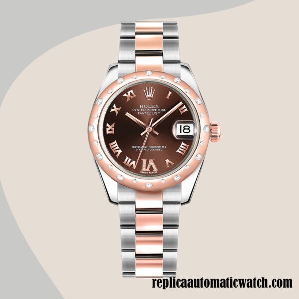 replica automatic Rolex Datejust Ladies 178341-72161 Rolex Calibre 2813 Two-tone Chocolate Dial - Image 2