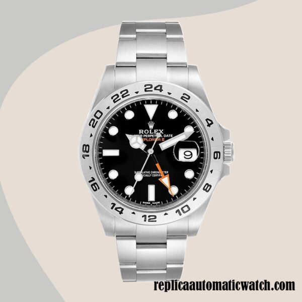 replica automatic Rolex Explorer Rolex Calibre 2836/2813 Men's m216570-0002 15mm Silver-tone - Image 2