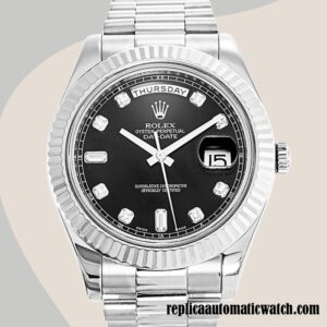 replica automatic Rolex Day-Date 218239 Men's Rolex Calibre 2836/2813 Silver-tone