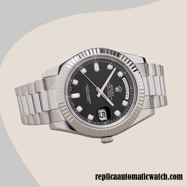 replica automatic Rolex Day-Date 218239 Men's Rolex Calibre 2836/2813 Silver-tone - Image 3