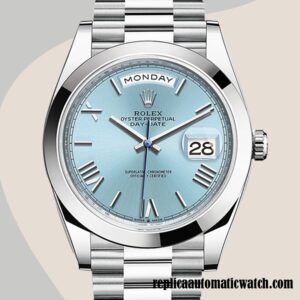 replica automatic Rolex Day-Date m228206-0044 Men's Rolex Calibre 2836/2813 Ice Blue Dial