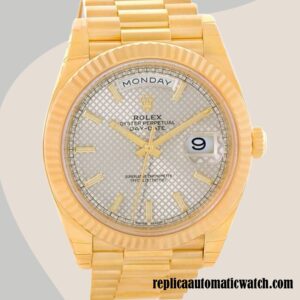 replica automatic Rolex Day-Date Rolex Calibre 2836/2813 Men's 228238 Silver Diagonal Dial