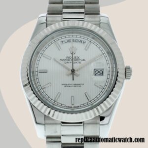 replica automatic Rolex Day-Date 228239 Men's Rolex Calibre 2836/2813 Silver-tone Automatic