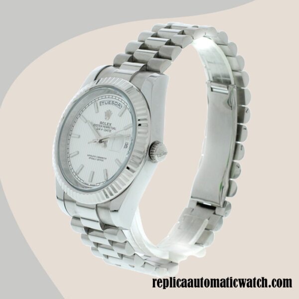replica automatic Rolex Day-Date 228239 Men's Rolex Calibre 2836/2813 Silver-tone Automatic - Image 3