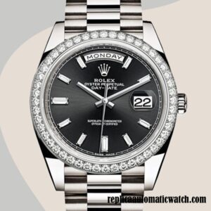 replica automatic Rolex Day-Date Men's Rolex Calibre 2836/2813 228349BKDP Black Dial
