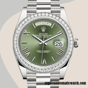 replica automatic Rolex Day-Date 228349GNRP Men's Rolex Calibre 2836/2813  Green Dial