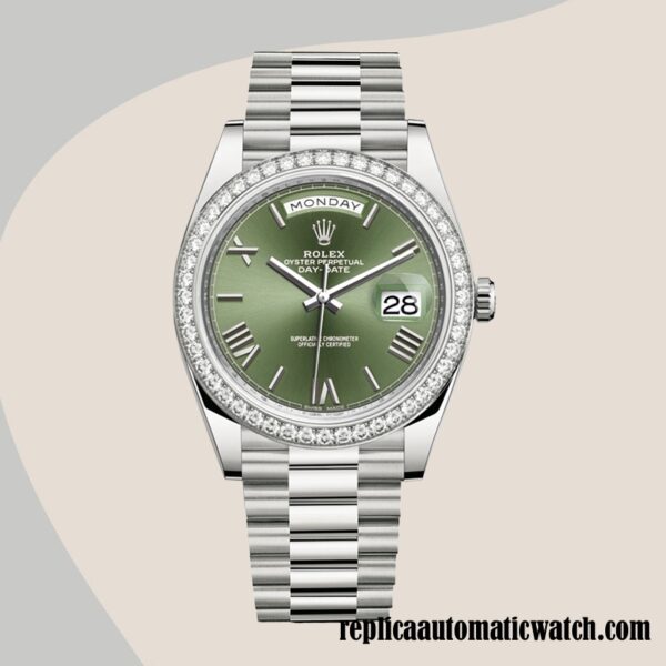 replica automatic Rolex Day-Date 228349GNRP Men's Rolex Calibre 2836/2813  Green Dial - Image 2