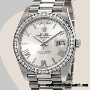 replica automatic Rolex Day-Date Men's Rolex Calibre 2836/2813 228349SRP Automatic Silver Dial