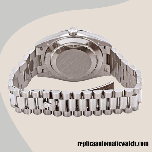 replica automatic Rolex Day-Date Rolex Calibre 2836/2813 Men's 228349SSP Silver Stripe Dial 12mm - Image 3