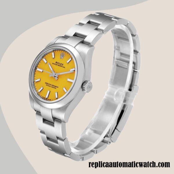 replica automatic Rolex Oyster Perpetual Ladies m277200-0005 Rolex Calibre 2671/Mingzhu Engine Yellow Dial - Image 3