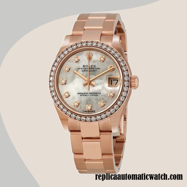 replica automatic Rolex Datejust Ladies m278285rbr-0011 Rolex Calibre 2671/Mingzhu Engine Rose Gold-tone - Image 2