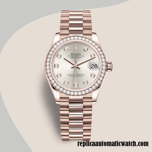 replica automatic Rolex Datejust m278285rbr-0030 Rolex Calibre 2671/Mingzhu Engine Ladies 12mm Rose Gold-tone - Image 2