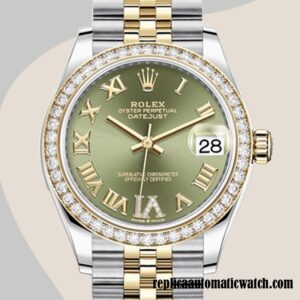 replica automatic Rolex Datejust Rolex Calibre 2671/Mingzhu Engine Ladies m278383rbr-0016 Green Dial Two-tone