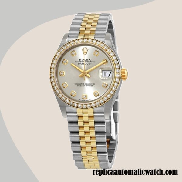 replica automatic Rolex Datejust Rolex Calibre 2671/Mingzhu Engine m278383rbr-0020 Ladies Two-tone Silver Dial - Image 2