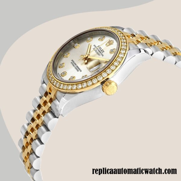 replica automatic Rolex Datejust Rolex Calibre 2671/Mingzhu Engine m278383rbr-0020 Ladies Two-tone Silver Dial - Image 3
