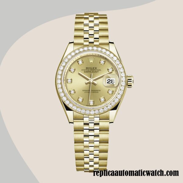 replica automatic Rolex Datejust m279138rbr-0023 Rolex Calibre 2671 Ladies Champagne Dial - Image 5