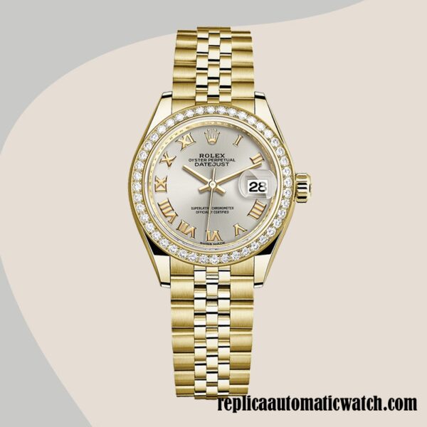 replica automatic Rolex Datejust m279138rbr-0018 Ladies Rolex Calibre 2671 10.5mm Silver Dial - Image 2