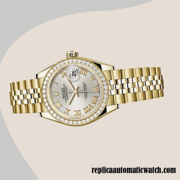 replica automatic Rolex Datejust m279138rbr-0018 Ladies Rolex Calibre 2671 10.5mm Silver Dial - Image 3