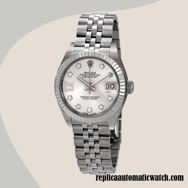 replica automatic Rolex Datejust Ladies m279174-0021 Rolex Calibre 2671/Mingzhu Engine Silver-tone Automatic - Image 2