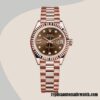 replica automatic Rolex Datejust Rolex Calibre 2671 m279175-0002 Ladies Chocolate Diamond Dial - Image 2