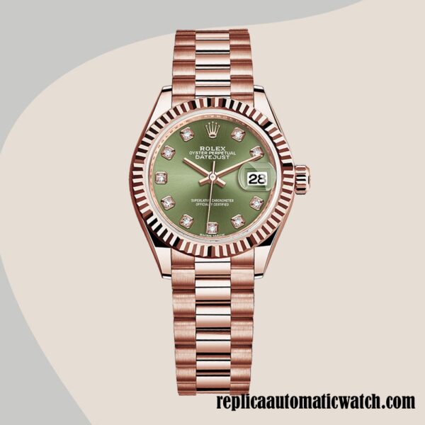 replica automatic Rolex Datejust Ladies m279175-0009 Rolex Calibre 2671 Rose Gold-tone - Image 2