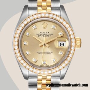 replica automatic Rolex Datejust m279383rbr-0011 Rolex Calibre 2671 Ladies Champagne Dial