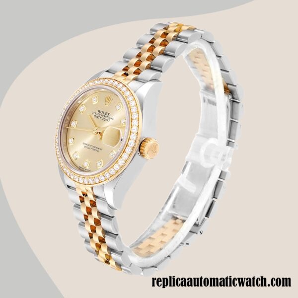 replica automatic Rolex Datejust m279383rbr-0011 Rolex Calibre 2671 Ladies Champagne Dial - Image 3
