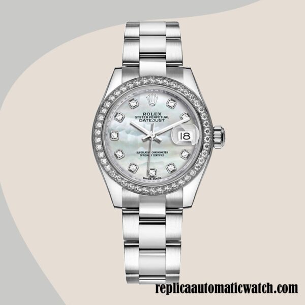 replica automatic Rolex Datejust Ladies m279384rbr-0012 Rolex Calibre 2671/Mingzhu Engine Mother of Pearl Dial - Image 2