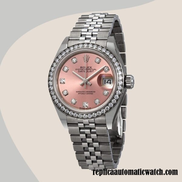 replica automatic Rolex Datejust Rolex Calibre 2671/Mingzhu Engine m279384rbr-0003 Ladies Pink Dial - Image 2