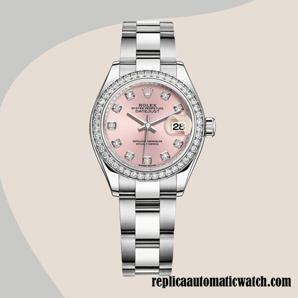 replica automatic Rolex Datejust m279384rbr-0004 Rolex Calibre 2671/Mingzhu Engine Ladies Pink Dial Around 11mm - Image 2