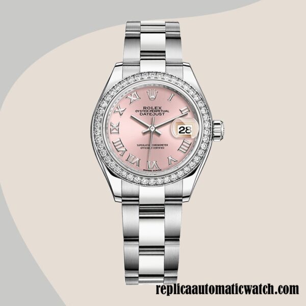 replica automatic Rolex Datejust m279384rbr-0006 Ladies Rolex Calibre 2671/Mingzhu Engine Around 11mm Silver-tone - Image 2