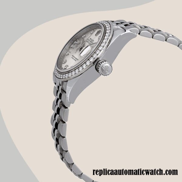 replica automatic Rolex Datejust Ladies Rolex Calibre 2671/Mingzhu Engine m279384rbr-0021 Silver-tone Automatic - Image 3