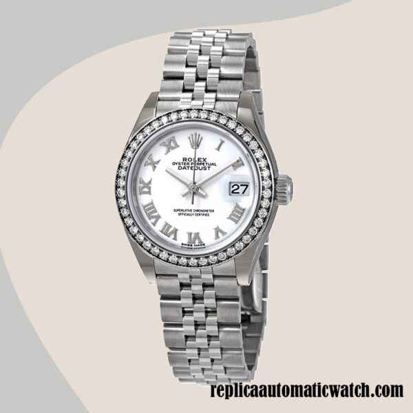 replica automatic Rolex Datejust Ladies Rolex Calibre 2671/Mingzhu Engine m279384rbr-0019 Silver-tone - Image 2
