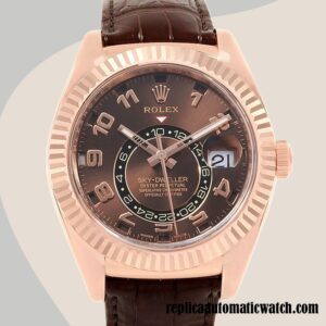 replica automatic Rolex Sky-dweller Rolex Calibre 9015/Mingzhu Engine 326135-L Men's Brown Dial