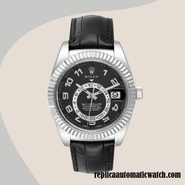 replica automatic Rolex Sky-dweller Men's 326139BKAL Rolex Calibre 9015/Mingzhu Engine 15mm - Image 2