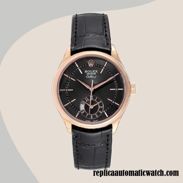 replica automatic Rolex Cellini Men's m50525-0011 Rolex Calibre 9015/Mingzhu Engine Automatic Black Dial - Image 2