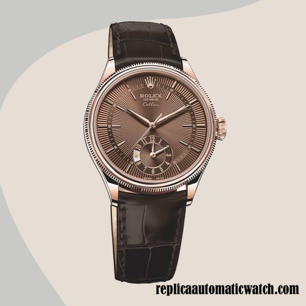 replica automatic Rolex Cellini Rolex Calibre 9015/Mingzhu Engine Men's m50525-0015 Automatic Brown Dial - Image 2