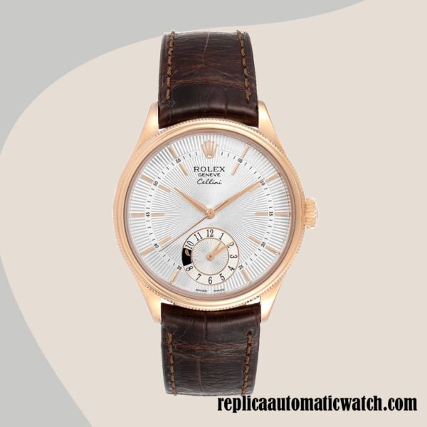 replica automatic Rolex Cellini m50525-0008 Men's Rolex Calibre 9015/Mingzhu Engine 15mm Brown - Image 2