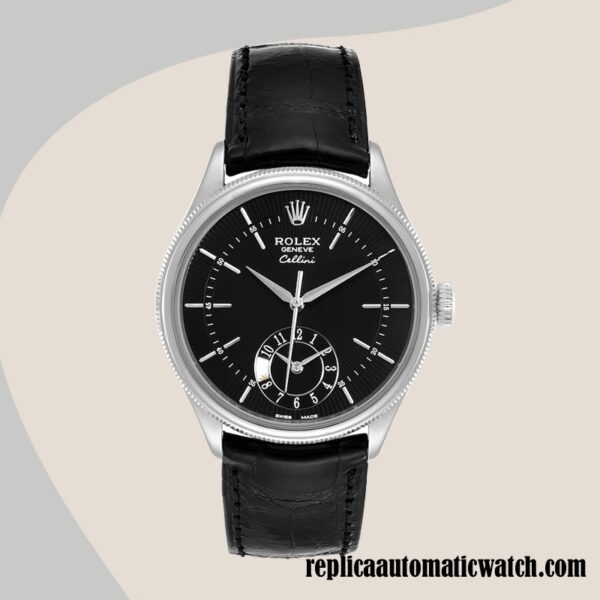 replica automatic Rolex Cellini Men's m50529-0007 Rolex Calibre 9015/Mingzhu Engine Black - Image 2
