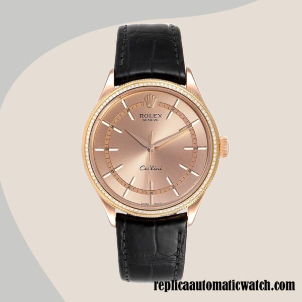 replica automatic Rolex Cellini Men's m50705rbr-0010 Rolex Calibre 2836/2813 Black - Image 2