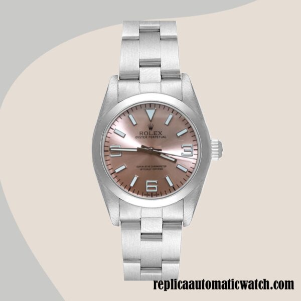 replica automatic Rolex Oyster Perpetual Unisex Rolex Calibre 2836/2813 76080 Pink Dial 12mm - Image 2